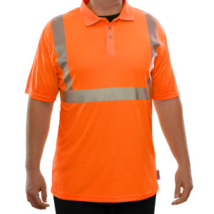 302CTOR Hi-Vis Orange Birdseye Safety Polo Shirt with 3M™ Scotchlite™ Comfort Trim