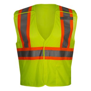 582CSLM Economy Safety Vest: Hi-Vis Vest: 5pt Breakaway Mesh: ANSI 2