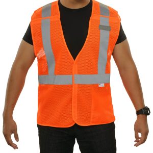 582ETOR Economy Safety Vest: Hi-Vis Vest: 5pt Breakaway Mesh: ANSI 2
