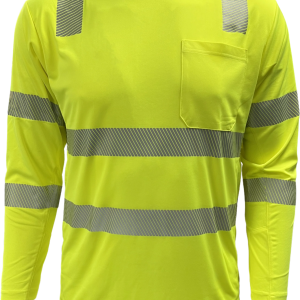 204CMPS-LM Hi-Vis Coolmax Safety Long Sleeve T-shirt with Pocket