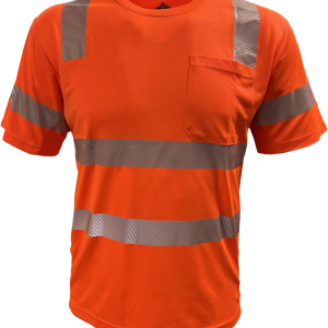 104CMPS-OR Hi-Vis Coolmax Safety Short Sleeve T-shirt with Pocket