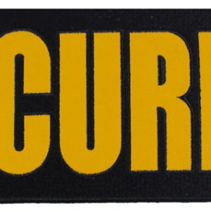 SECURITY BACK EMBLEM WITH GOLD REFLECTIVE TEXT