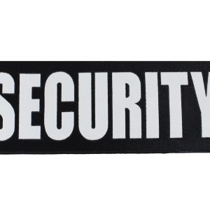 SECURITY BACK EMBLEM WITH WHITE REFLECTIVE TEXT